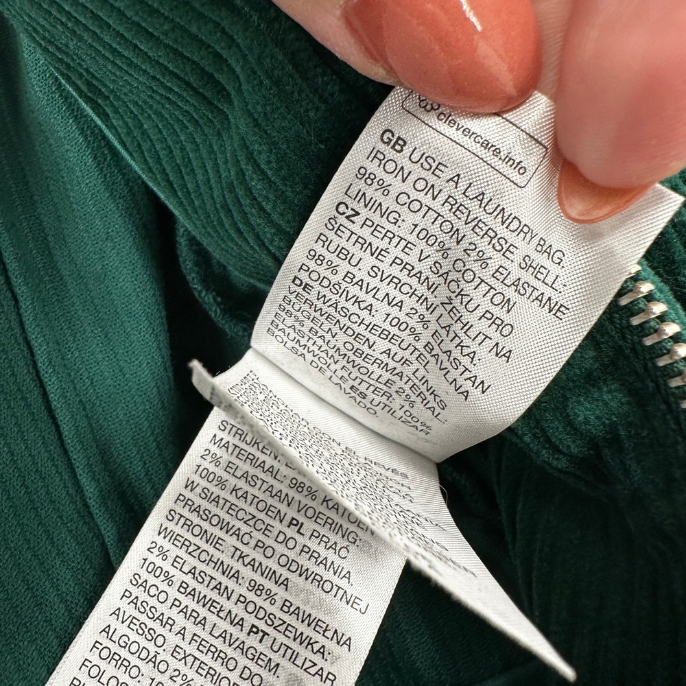 Atelier & Other Stories Green Corduroy Zip Front Belted Utility Jumpsuit Women 6 - Picture 5 of 11